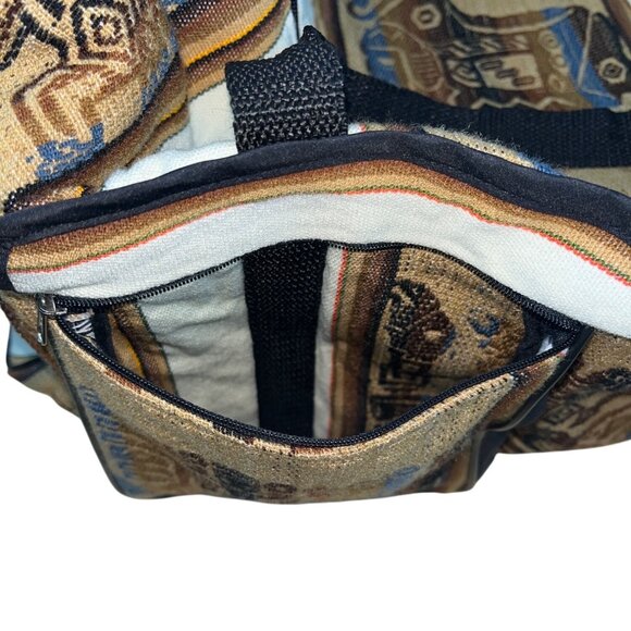 Handcrafted Peruvian Native Shoulder Strap & Multi Zip Pockets Duffel Bag Size L - Picture 10 of 12